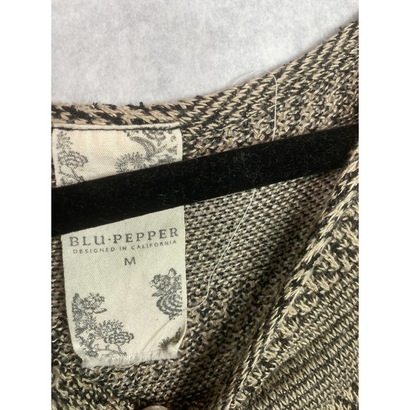 Anthropologie Blu Pepper Womens SZ M Knit hi low Sweater Cream Tan - Picture 2 of 3